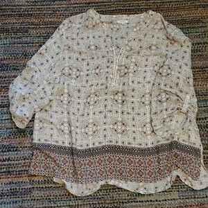 Maurices size 3 - 3/4 sleeve camp shirt blouse